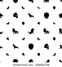 lion icons pattern seamless white background. Included editable filled seal, panther icons. lion icons for web and mobile.