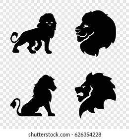 Lion icons set. set of 4 lion filled icons such as 