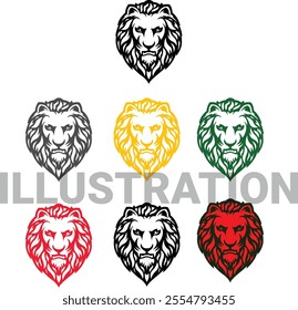 Lion Illustration with color variant