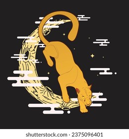 lion illustration design for sukajan is mean japan traditional cloth or t-shirt