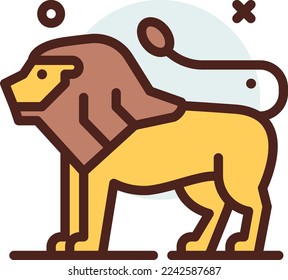 lion illustration with flat style