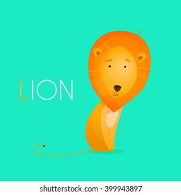 lion illustration, logo, picture for children Stock Photo