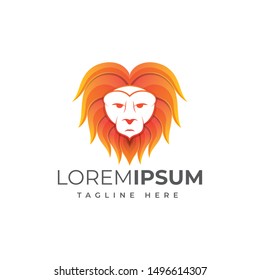 Lion illustration logo template vector