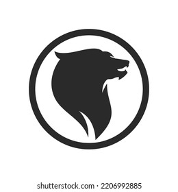 Lion illustration logo vector flat design template