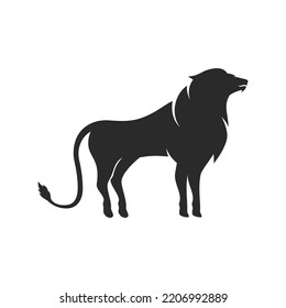 Lion illustration logo vector flat design template