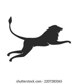 Lion illustration logo vector flat design template