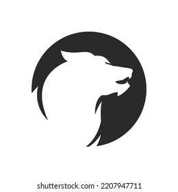 Lion illustration logo vector flat design template