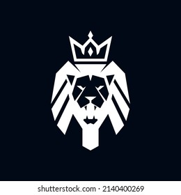lion illustration logo wearing a crown