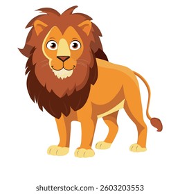 lion illustration on white background, vector image illustration.