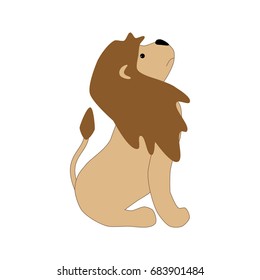Lion illustration on the white background. Vector illustration