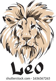 Lion illustration for print on t-shirt