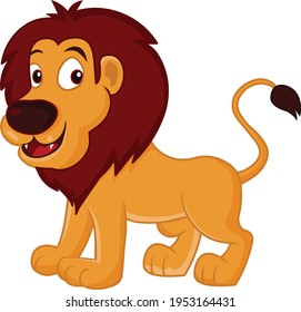 Vector de ilustración de león aislado en fondo blanco