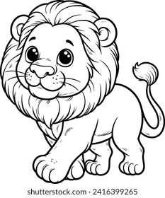 LION ILLUSTRATIONS FOR CHILDREN TO LEARN TO COLORING