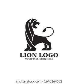 The lion image logo design concept as a ruler, is very suitable for business companies