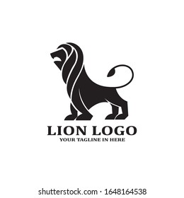 The lion image logo design concept as a ruler, is very suitable for business companies