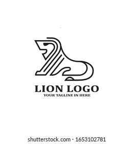 The lion image logo design concept as a ruler, is very suitable for business companies