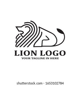 The lion image logo design concept as a ruler, is very suitable for business companies