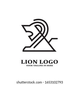 The lion image logo design concept as a ruler, is very suitable for business companies