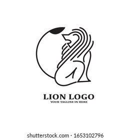 The lion image logo design concept as a ruler, is very suitable for business companies