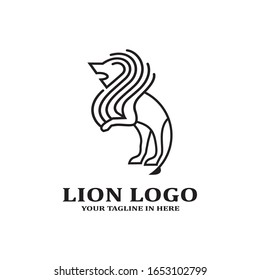 The lion image logo design concept as a ruler, is very suitable for business companies