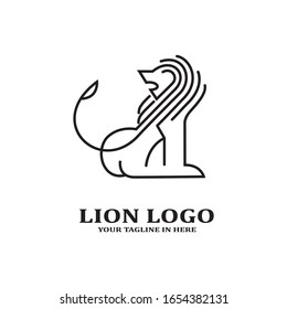 The lion image logo design concept as a ruler, is very suitable for business companies