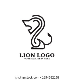 The lion image logo design concept as a ruler, is very suitable for business companies