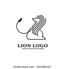 The lion image logo design concept as a ruler, is very suitable for business companies