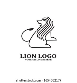 The lion image logo design concept as a ruler, is very suitable for business companies
