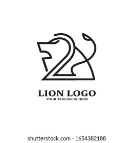 The lion image logo design concept as a ruler, is very suitable for business companies