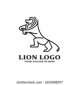The lion image logo design concept as a ruler, is very suitable for business companies
