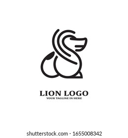 The lion image logo design concept as a ruler, is very suitable for business companies