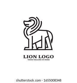 The lion image logo design concept as a ruler, is very suitable for business companies