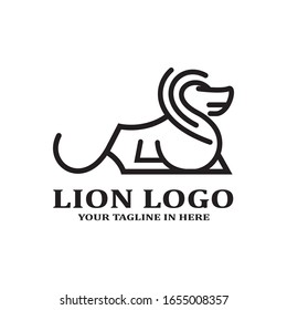 The lion image logo design concept as a ruler, is very suitable for business companies