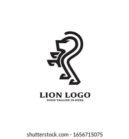 The lion image logo design concept as a ruler, is very suitable for business companies