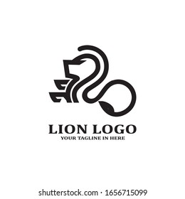 The lion image logo design concept as a ruler, is very suitable for business companies