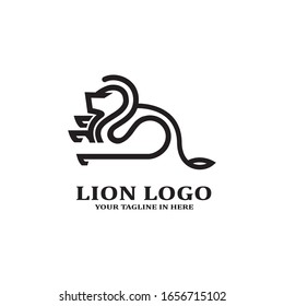 The lion image logo design concept as a ruler, is very suitable for business companies