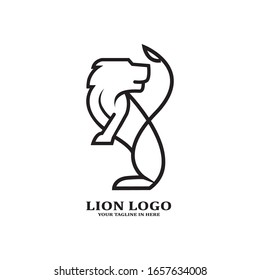The lion image logo design concept as a ruler, is very suitable for business companies