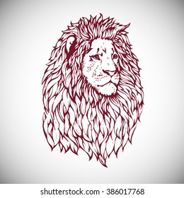lion ink drawn illustration