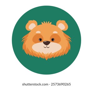 Lion isolated animal head logo concept. Vector flat cartoon design element illustration
