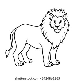 lion isolated coloring pager on white