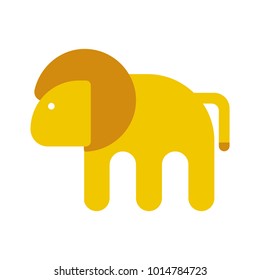 Lion isolated on white background. Vector illustration in cartoon flat design style