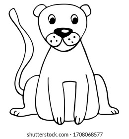  León. Aislado sobre fondo blanco. Ilustración vectorial. Libro de colorear, diseño para la relajación espiritual para adultos y niños, ilustración vectorial aislada en fondo blanco. Doodle zen