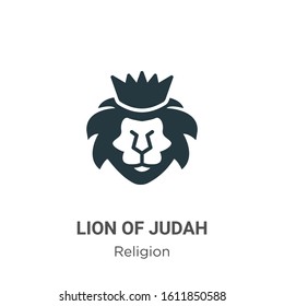 Lion of judah glyph icon vector on white background. Flat vector lion of judah icon symbol sign from modern religion collection for mobile concept and web apps design.