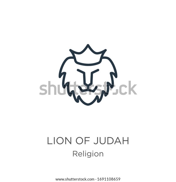 Lion Judah Icon Thin Linear Lion Stock Vector Royalty Free 1691108659