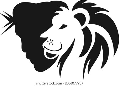 Lion Of Judah. Jesus Christ Illustration With Lion 