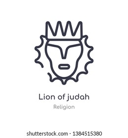 lion of judah outline icon. isolated line vector illustration from religion collection. editable thin stroke lion of judah icon on white background
