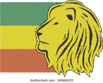 Lion Of Judah And Reggae Flag