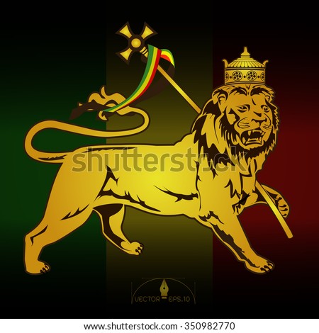 Lion Judah Vector Illustration Stock Vector (Royalty Free) 350982770