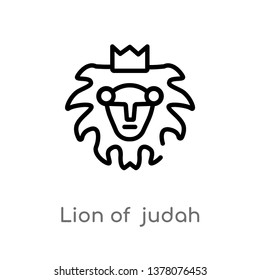 lion of  judah vector line icon. Simple element illustration. lion of  judah outline icon from religion-2 concept. Can be used for web and mobile