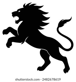 A lion jump forward silhouette vector illustration